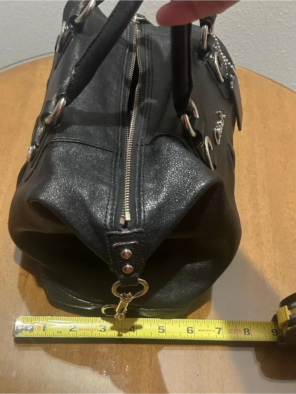 Authentic Y2K Coach Ashley Black Pleated Leather Satchel F15445